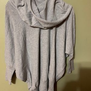 Grey dolman cowl neck light sweater